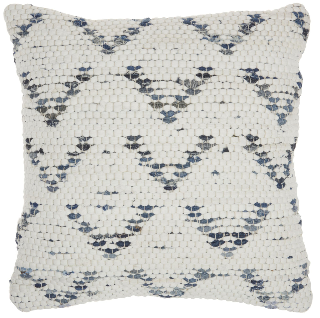 White And Denim Knubby Arrow Throw Pillow - 99fab 