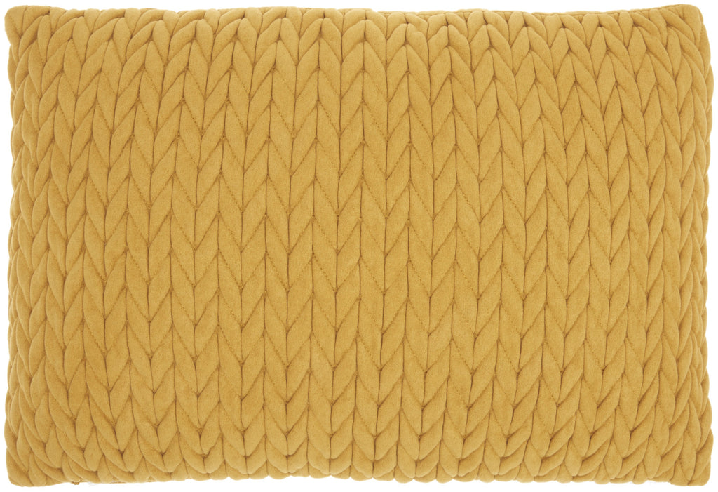 Mustard Yellow Chunky Braid Lumbar Pillow - 99fab 