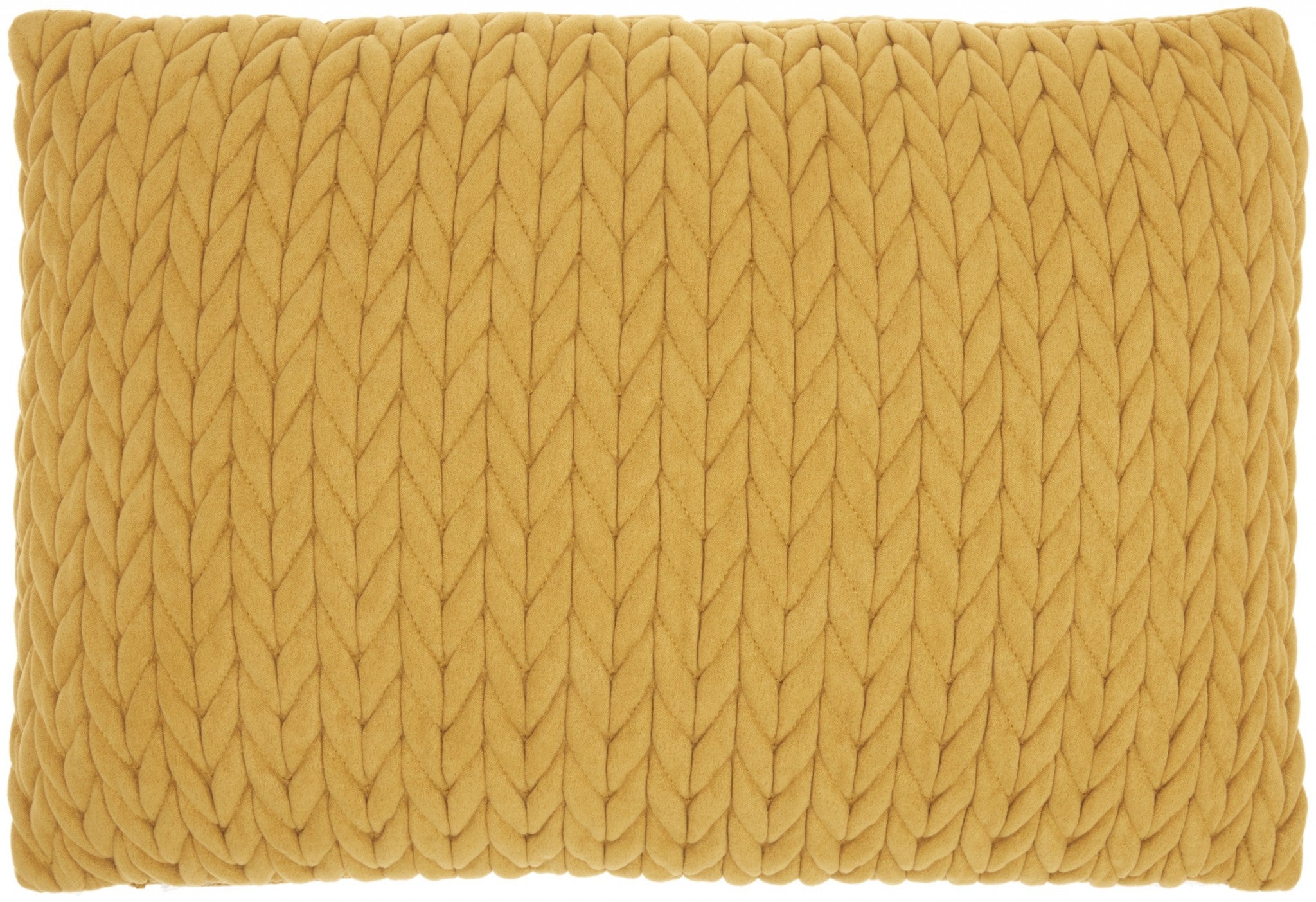 Mustard Yellow Chunky Braid Lumbar Pillow