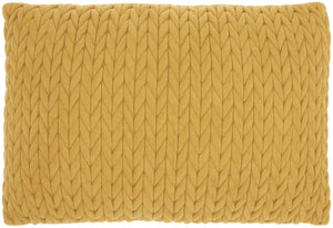 Mustard Yellow Chunky Braid Lumbar Pillow