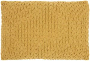 Mustard Yellow Chunky Braid Lumbar Pillow