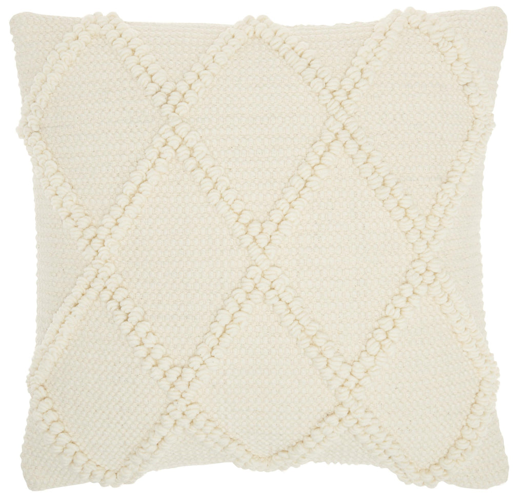 Ivory Textured Lattice Throw Pillow - 99fab 