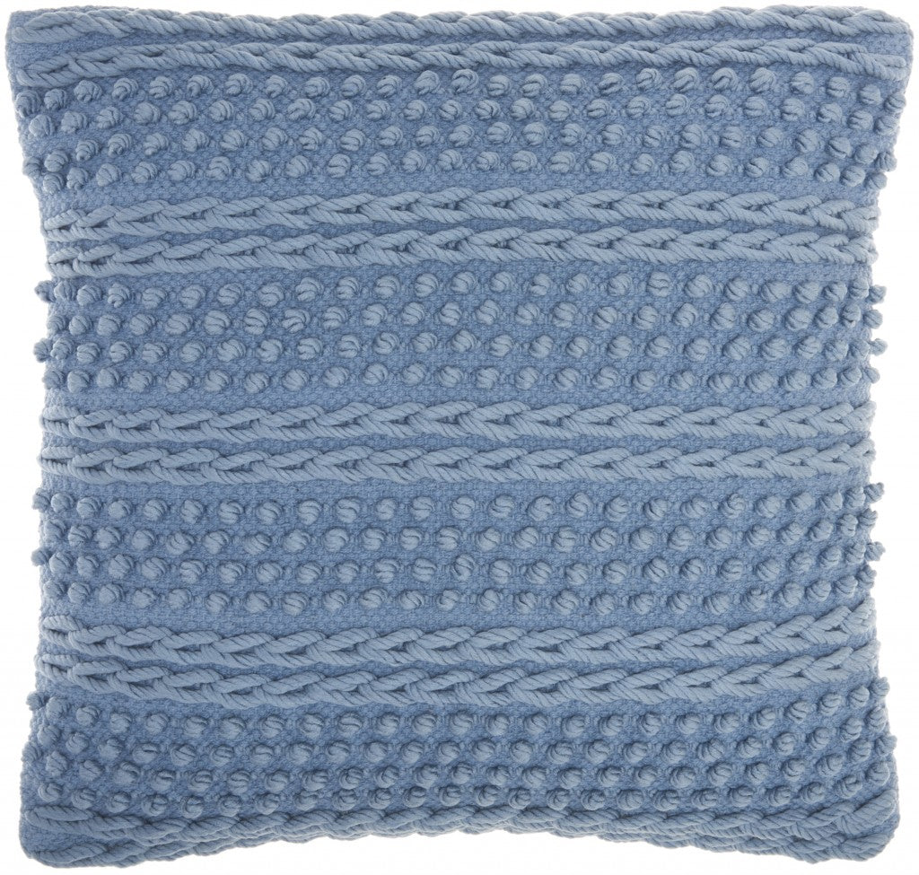 Soft Blue Textured Dots And Stripes Throw Pillow - 99fab 