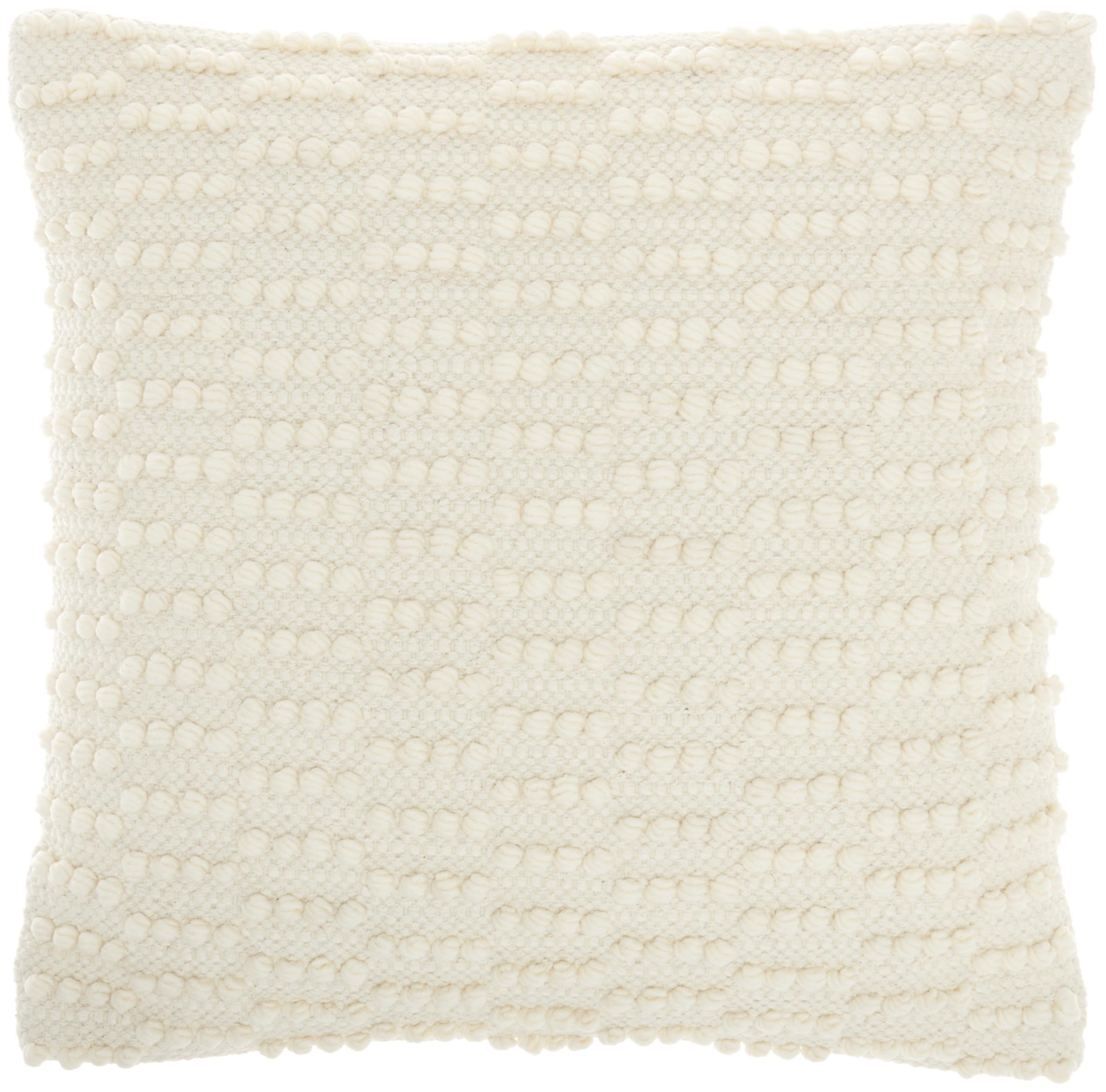 Ivory Textured Broken Stripes Throw Pillow