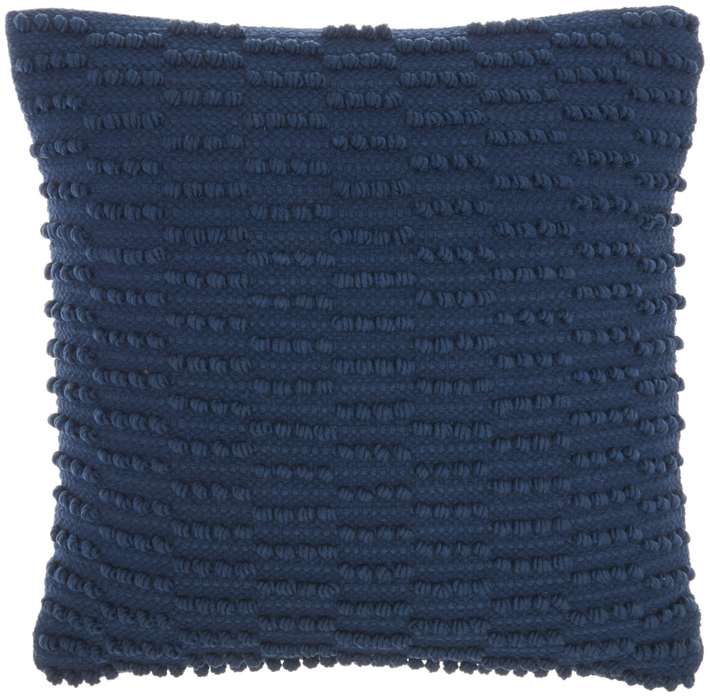 Navy Blue Textured Broken Stripes Throw Pillow - 99fab 