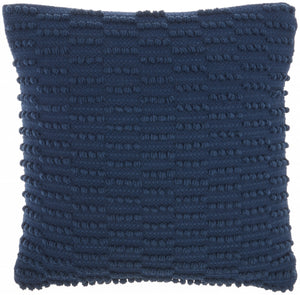 Navy Blue Textured Broken Stripes Throw Pillow