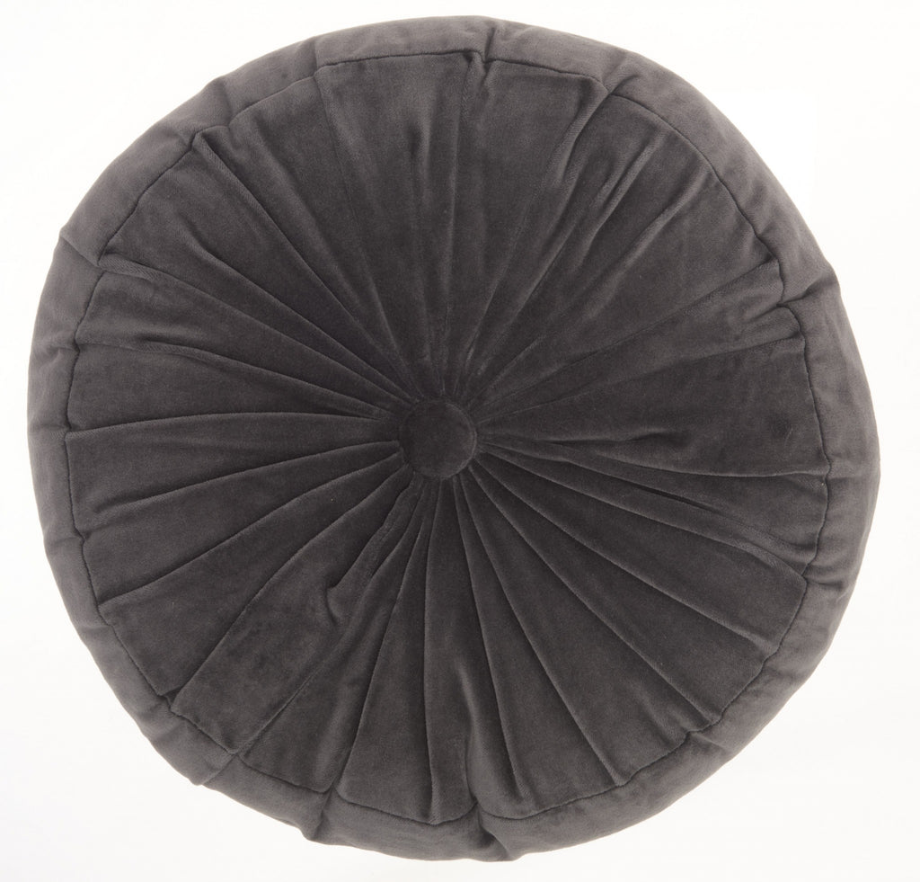 Dark Gray Tufted Round Throw Pillow - 99fab 