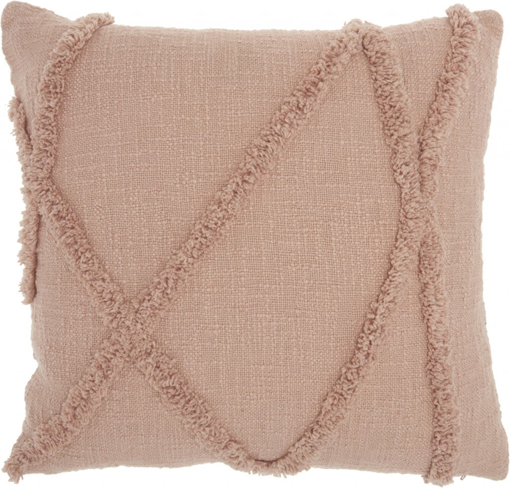 Boho Chic Blush Textured Lines Throw Pillow - 99fab 