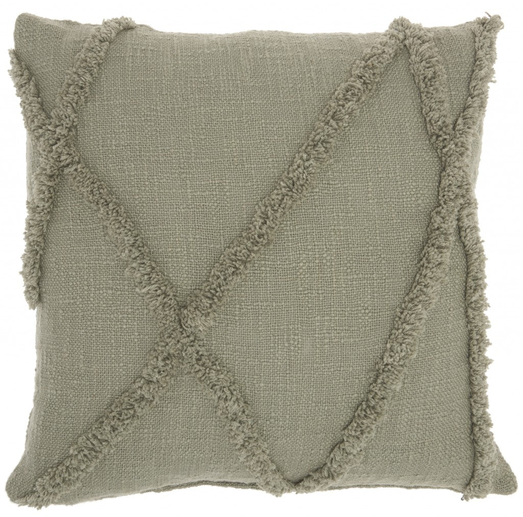 Boho Chic Sage Textured Lines Throw Pillow - 99fab 