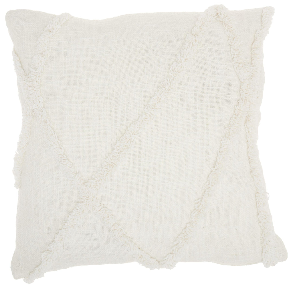 Boho Chic White Textured Lines Throw Pillow - 99fab 