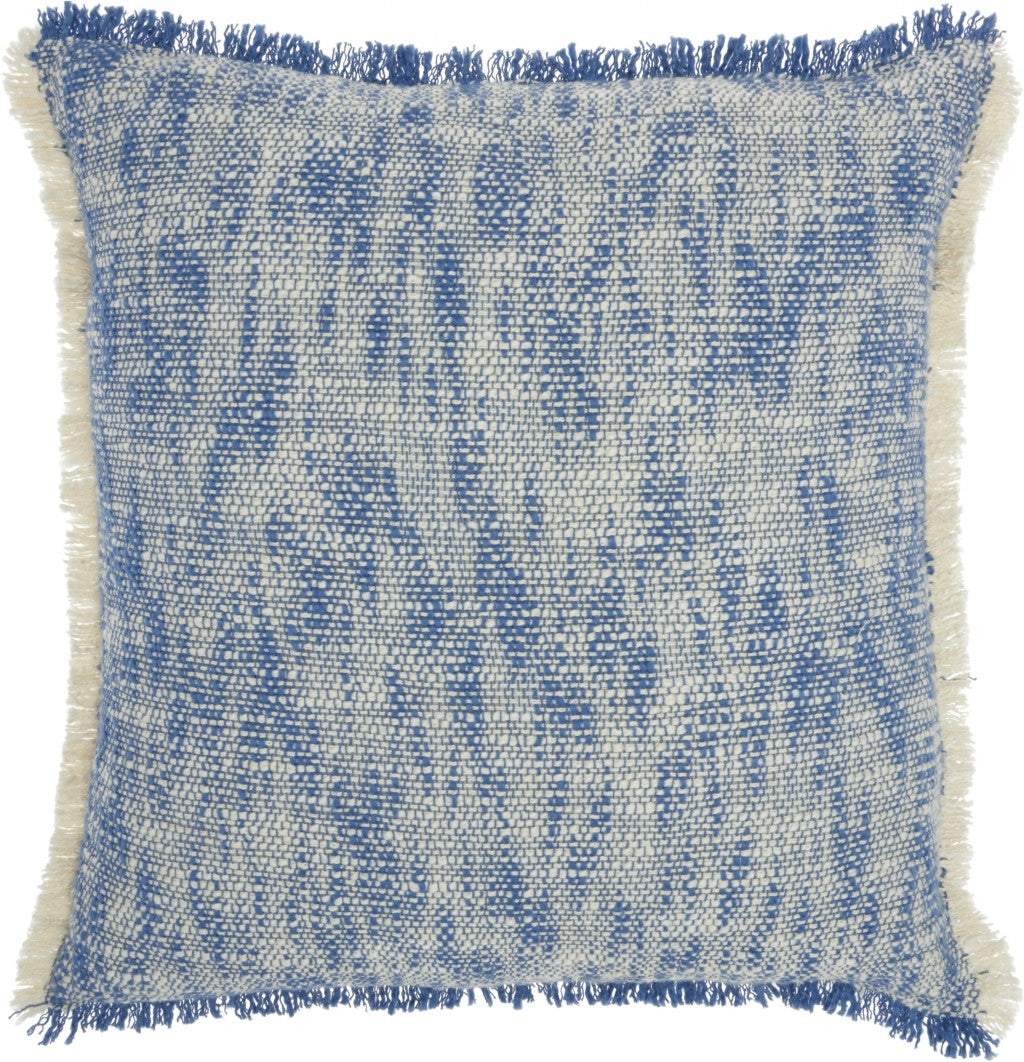 Blue And Ivory Abstract Pattern Throw Pillow - 99fab 