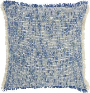 Blue And Ivory Abstract Pattern Throw Pillow