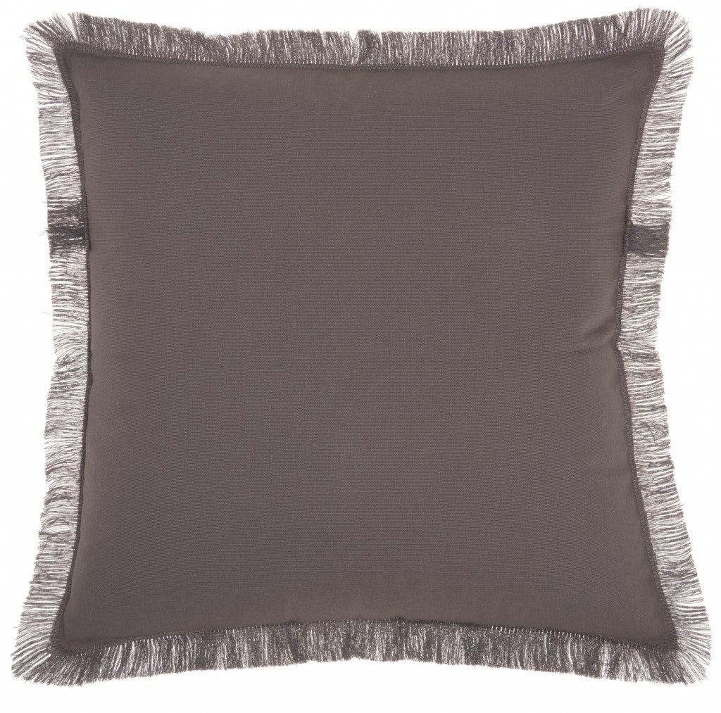 Solid Charcoal Contemporary Throw Pillow - 99fab 