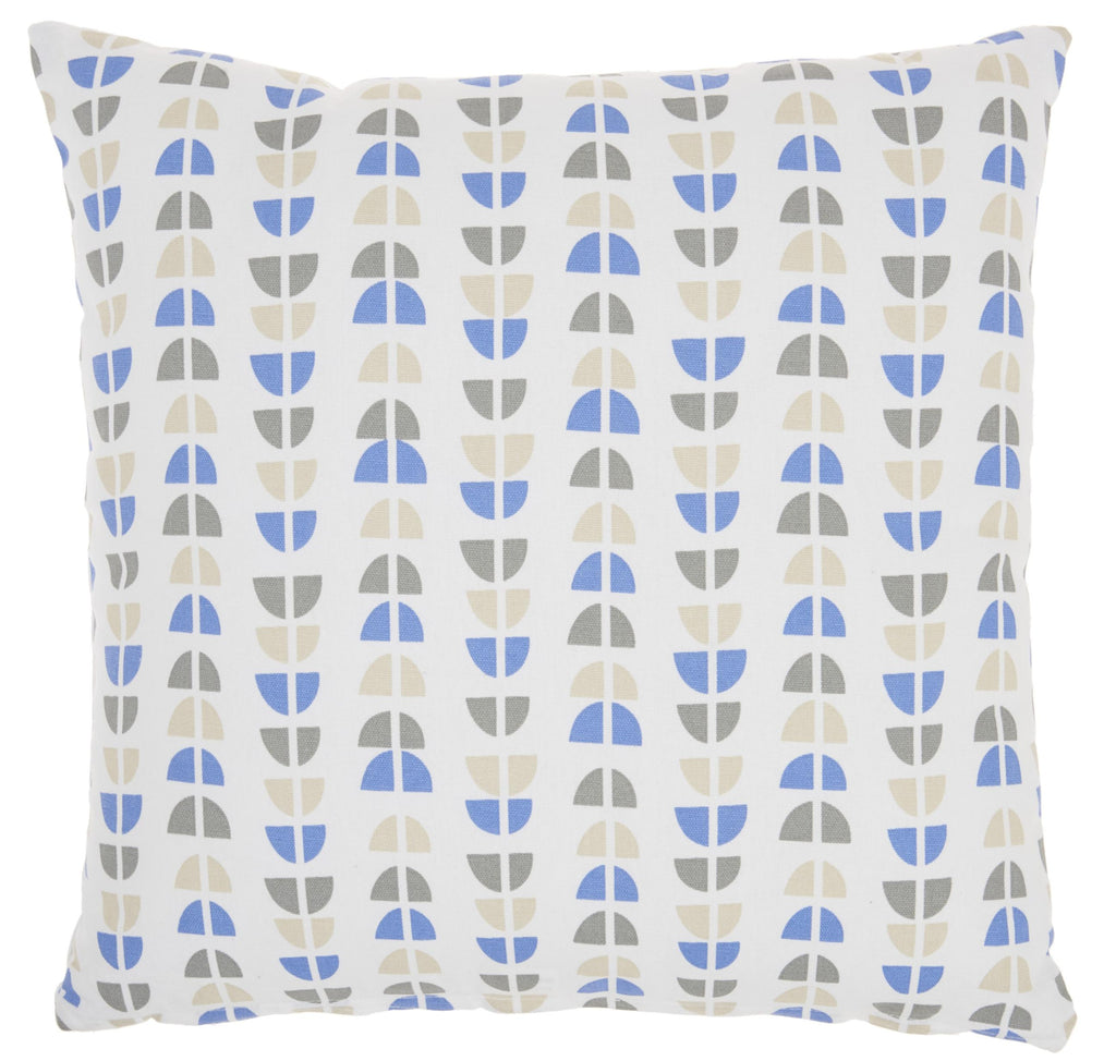 Blue And Taupe Geo Lines Throw Pillow - 99fab 