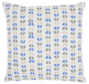 Blue And Taupe Geo Lines Throw Pillow