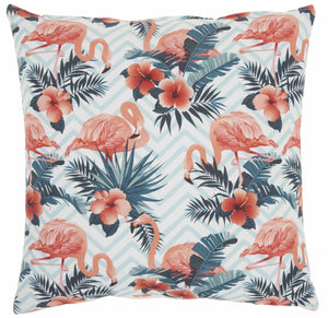 Pink Flamingo Chevron Throw Pillow