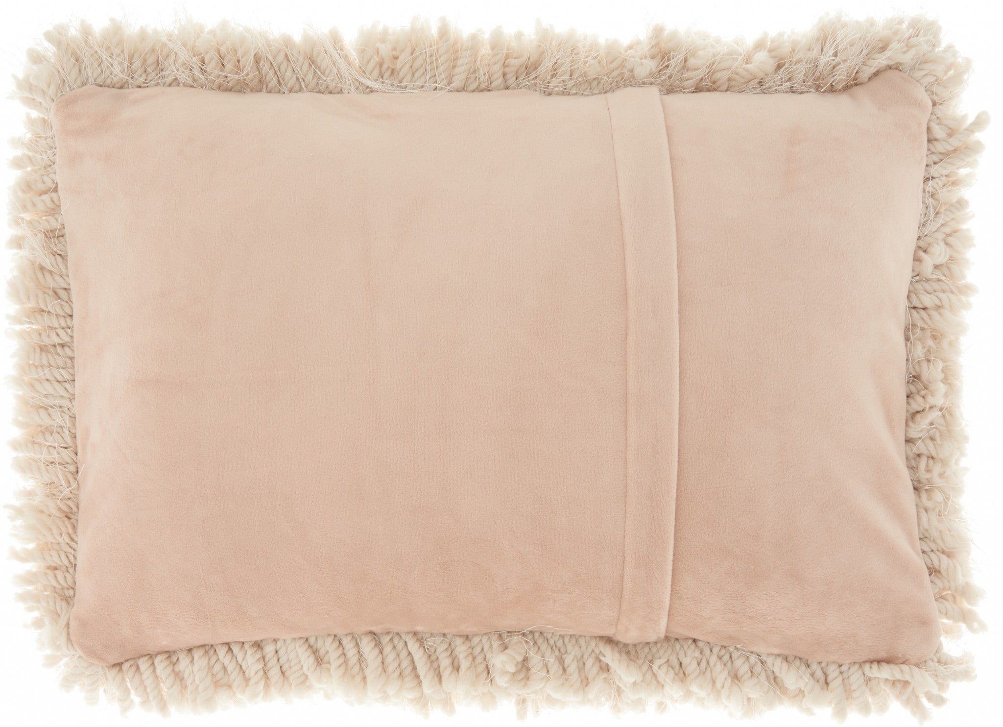 Beige Knubby Plush Lumbar Throw Pillow