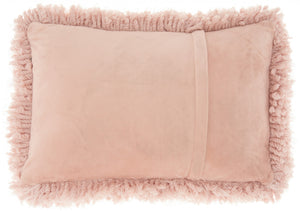 Mauve Knubby Plush Lumbar Throw Pillow