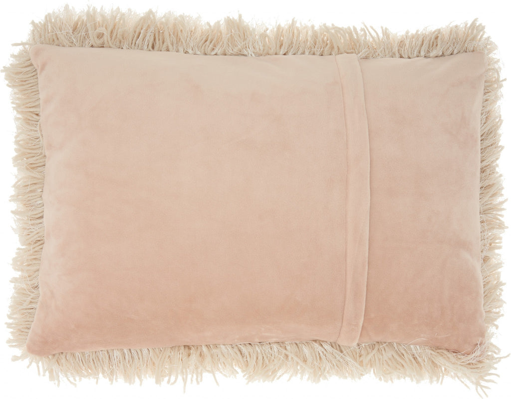 Beige Super Shaggy Throw Pillow - 99fab 