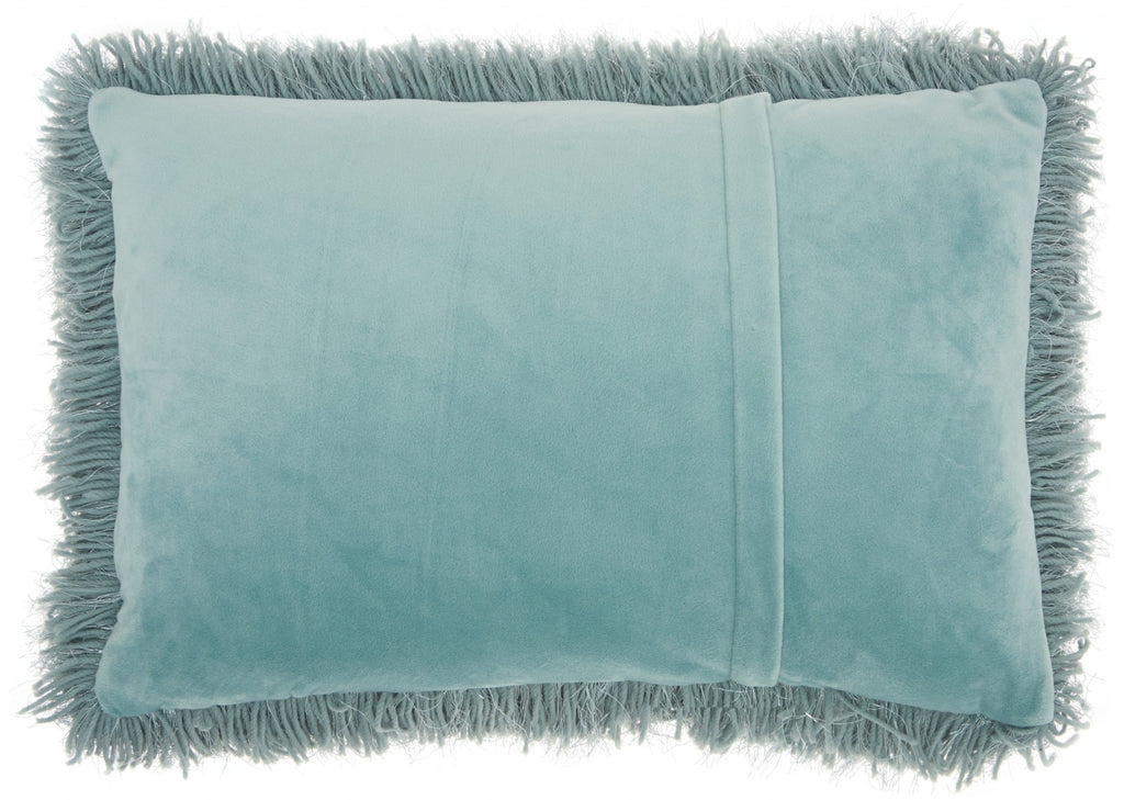 Pale Teal Super Shaggy Throw Pillow - 99fab 