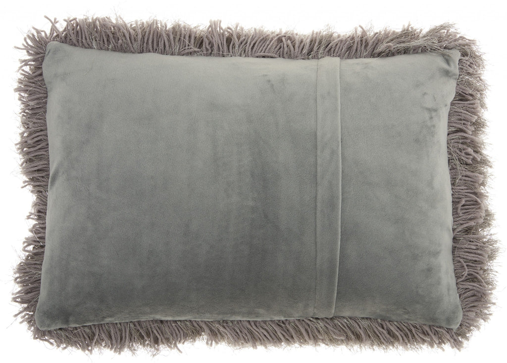 Slate Gray Super Shaggy Throw Pillow - 99fab 