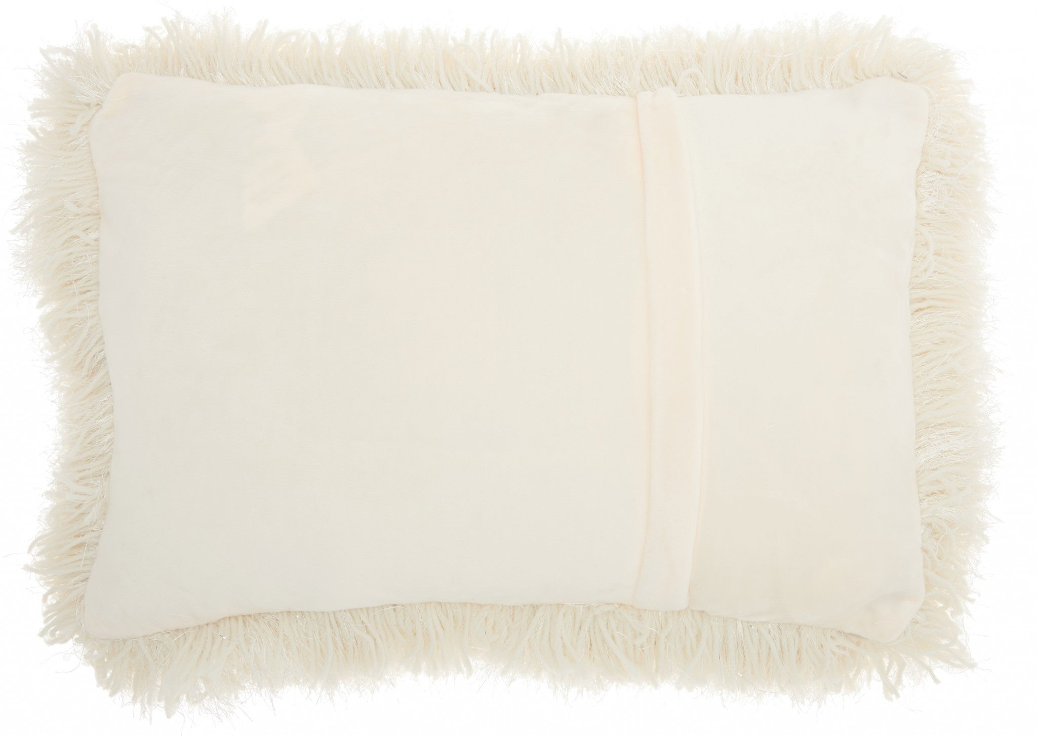 Cream Super Shaggy Throw Pillow