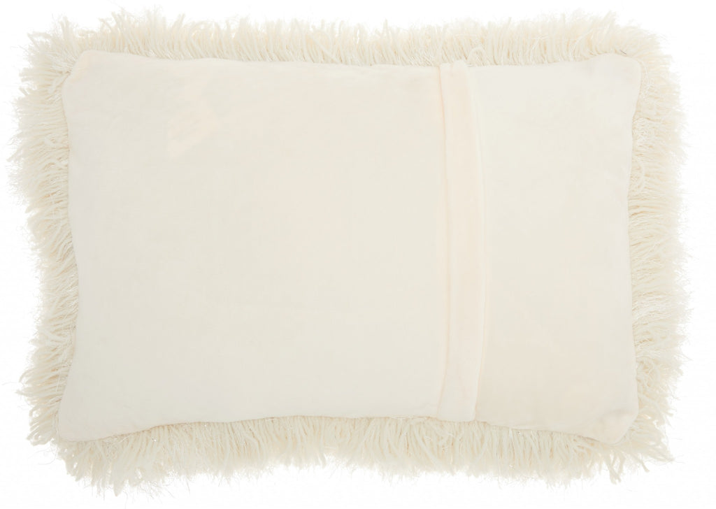 Cream Super Shaggy Throw Pillow - 99fab 