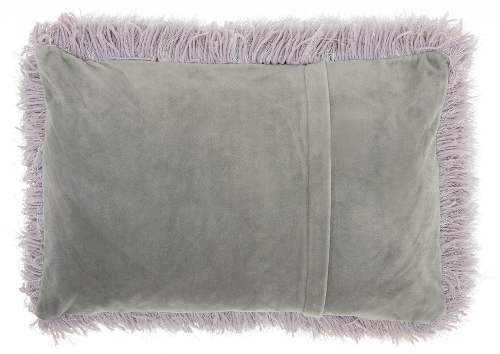 Pale Gray Super Shaggy Throw Pillow - 99fab 