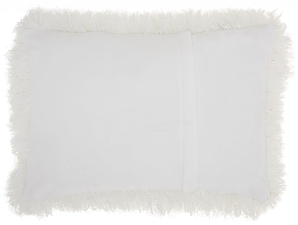 White Super Shaggy  Throw Pillow - 99fab 