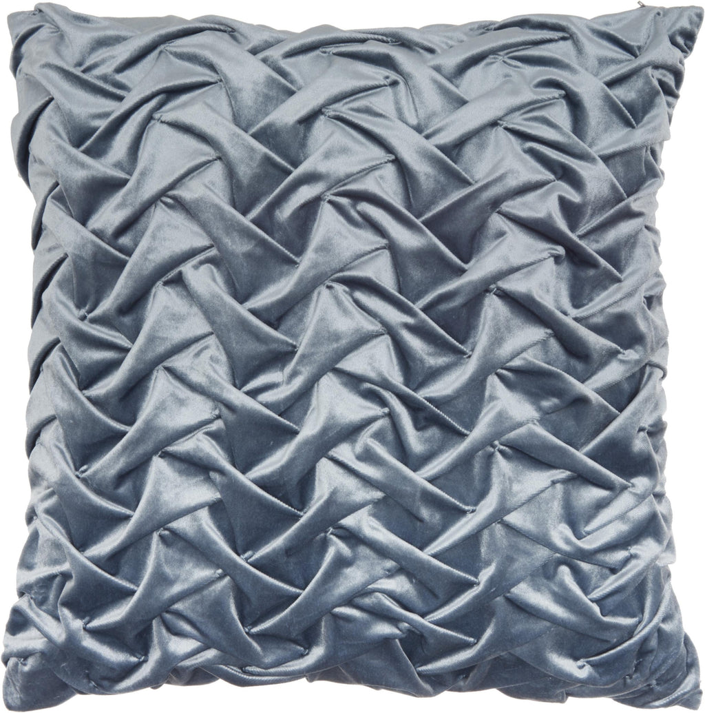 Powder Blue Pleated Velvet Throw Pillow - 99fab 