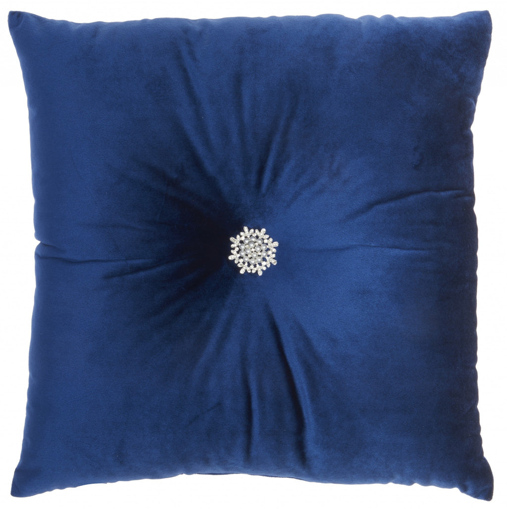 Royal Blue Center Beaded Tuft Throw Pillow - 99fab 