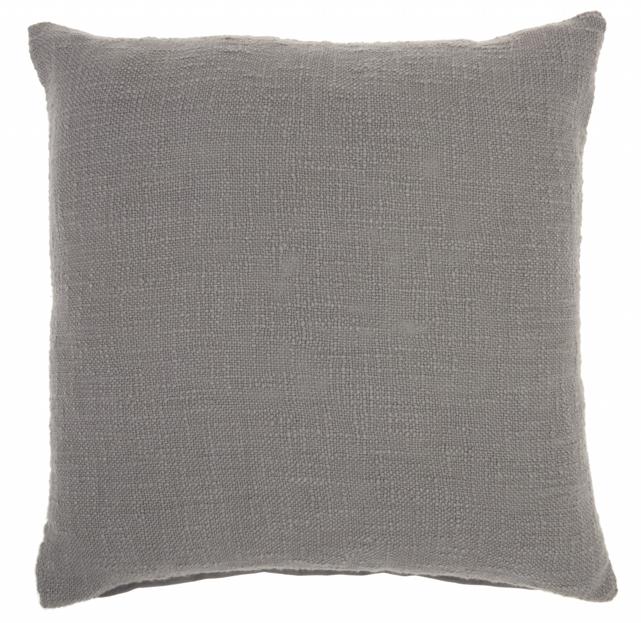 Gray Solid Woven Throw Pillow