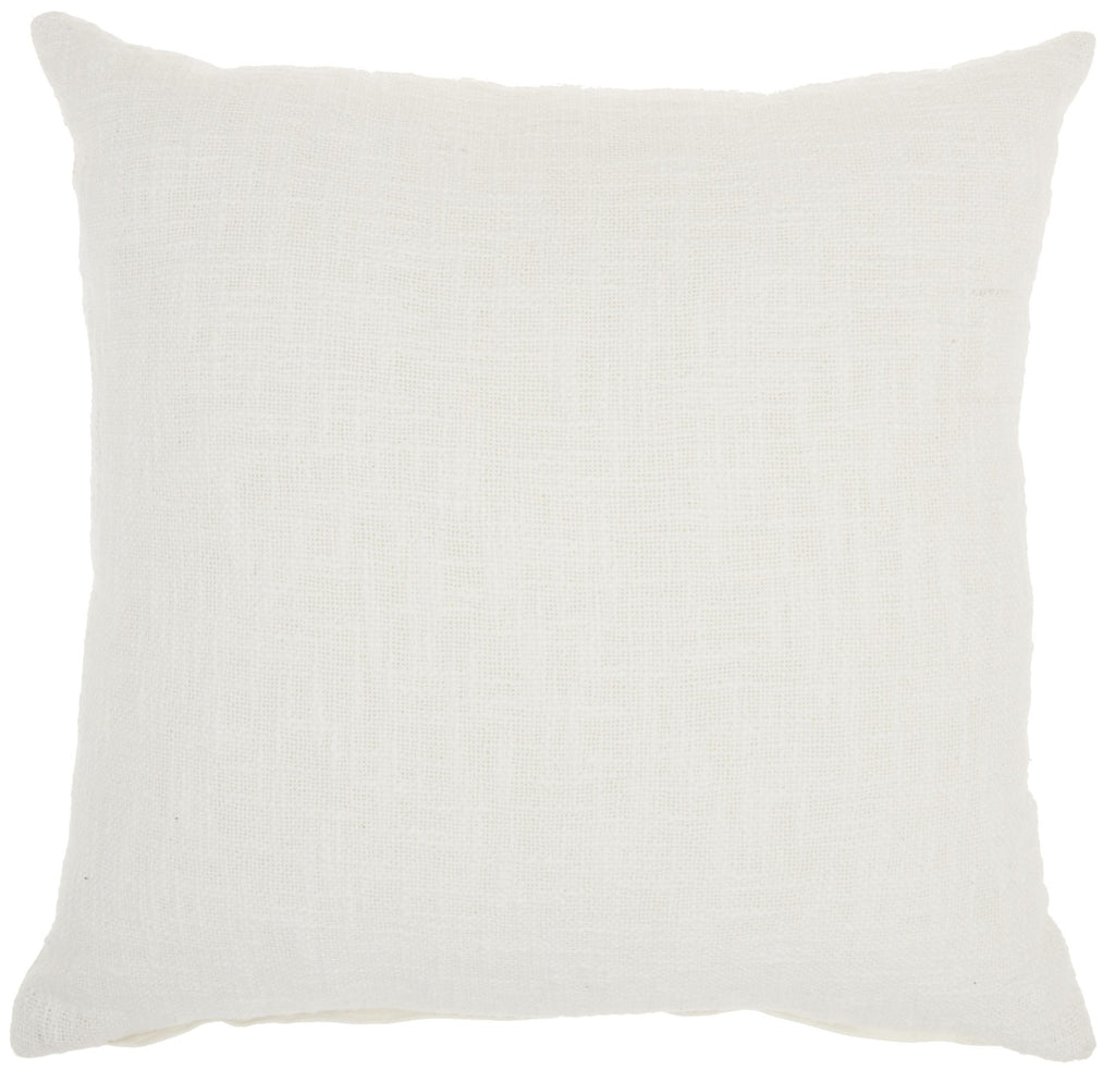 White Solid Woven Throw Pillow - 99fab 