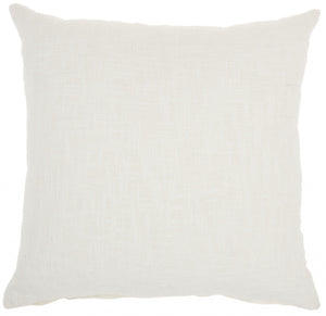 White Solid Woven Throw Pillow