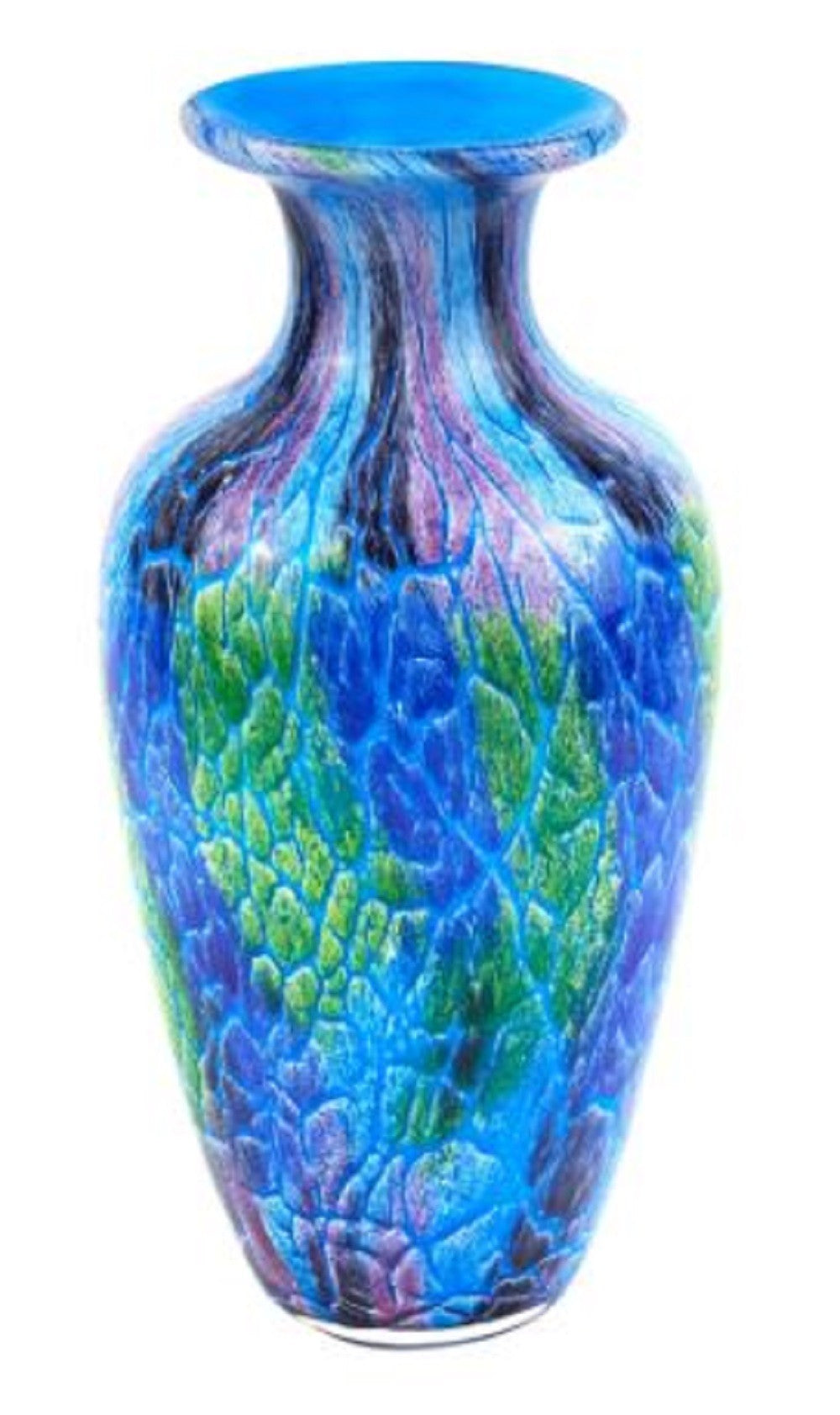 Contemporary Multi Color Mouth Blown Art Glass Vase - 99fab 