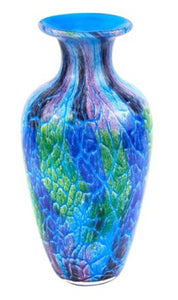 Contemporary Multi Color Mouth Blown Art Glass Vase