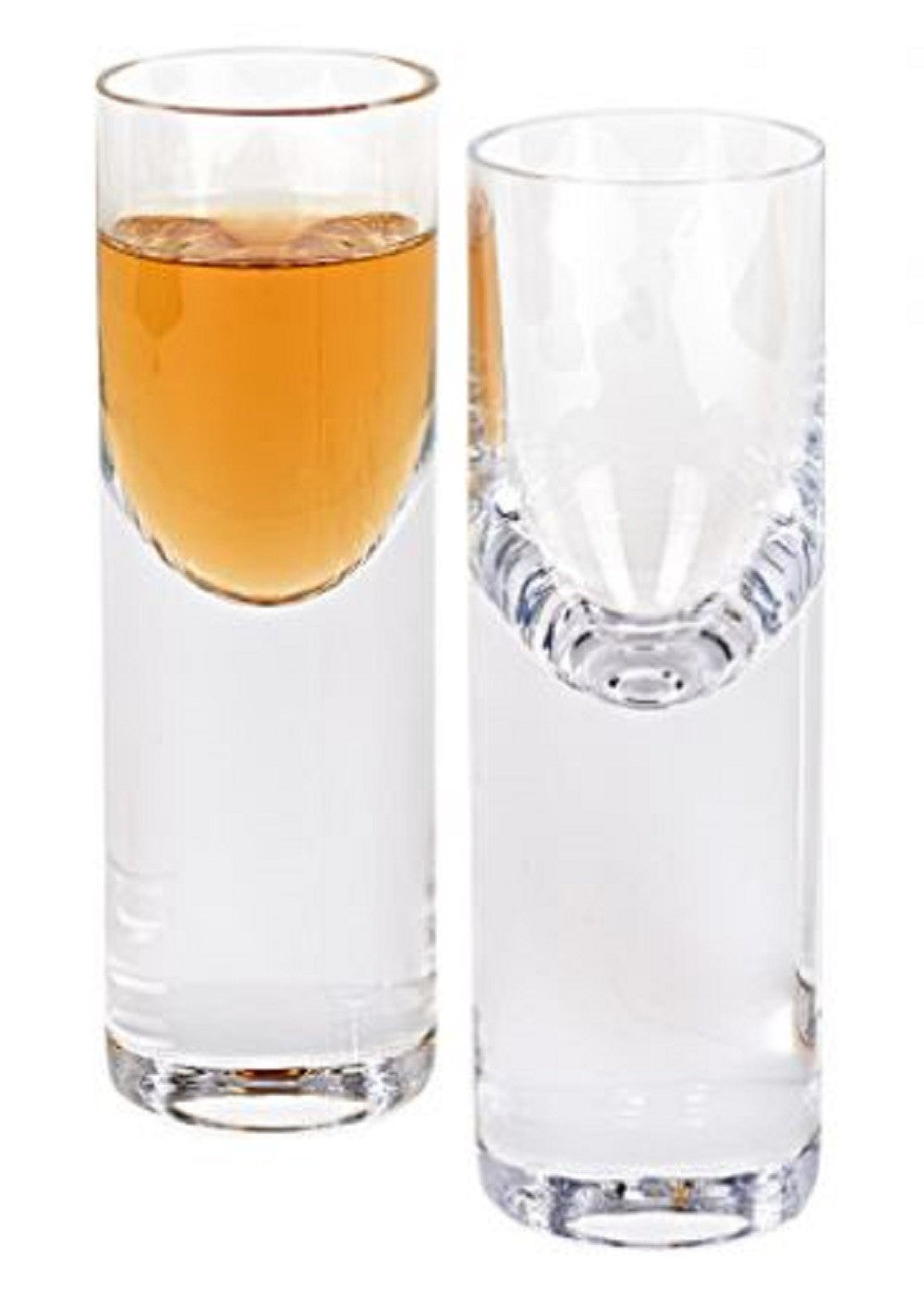 Set Of 2 Mouth Blown Crystal Long Shot Glasses - 99fab 