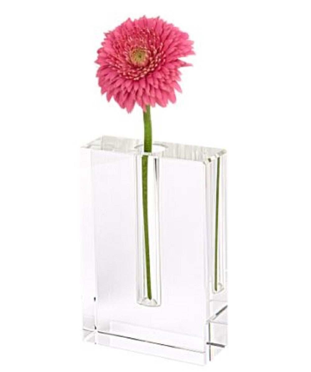 Modern Clear 6 Block Optical Crystal Vase - 99fab 