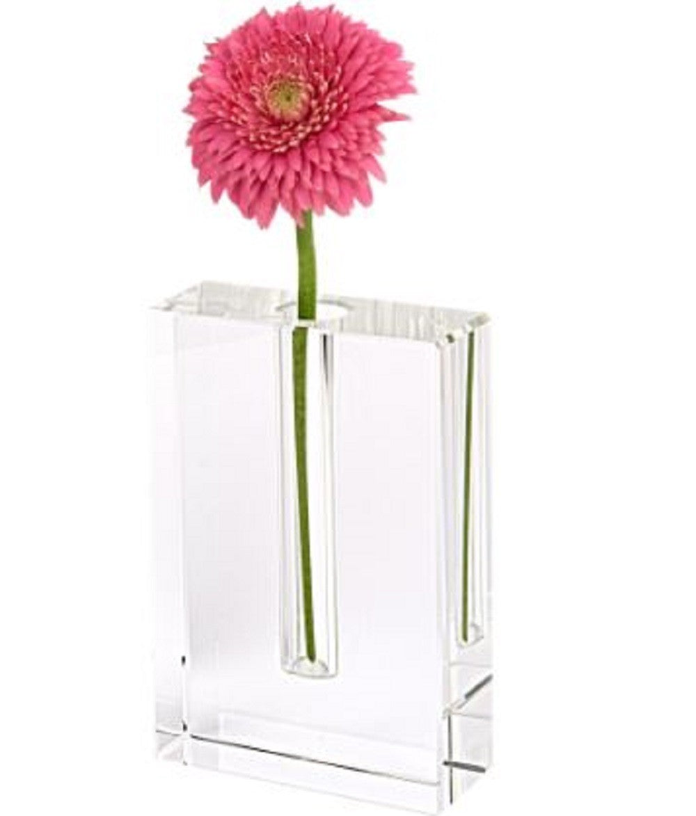 Modern Clear 8 Block Optical Crystal Vase - 99fab 