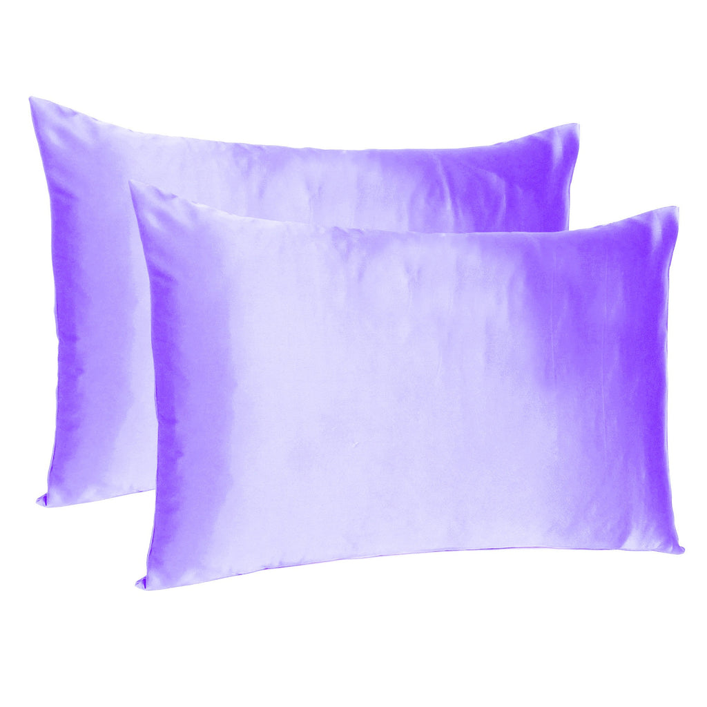 Purple Dreamy Set Of 2 Silky Satin King Pillowcases - 99fab 