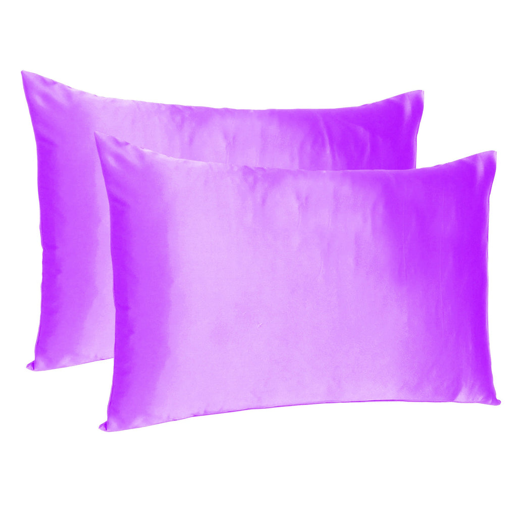 Violet Dreamy Set Of 2 Silky Satin Standard Pillowcases - 99fab 