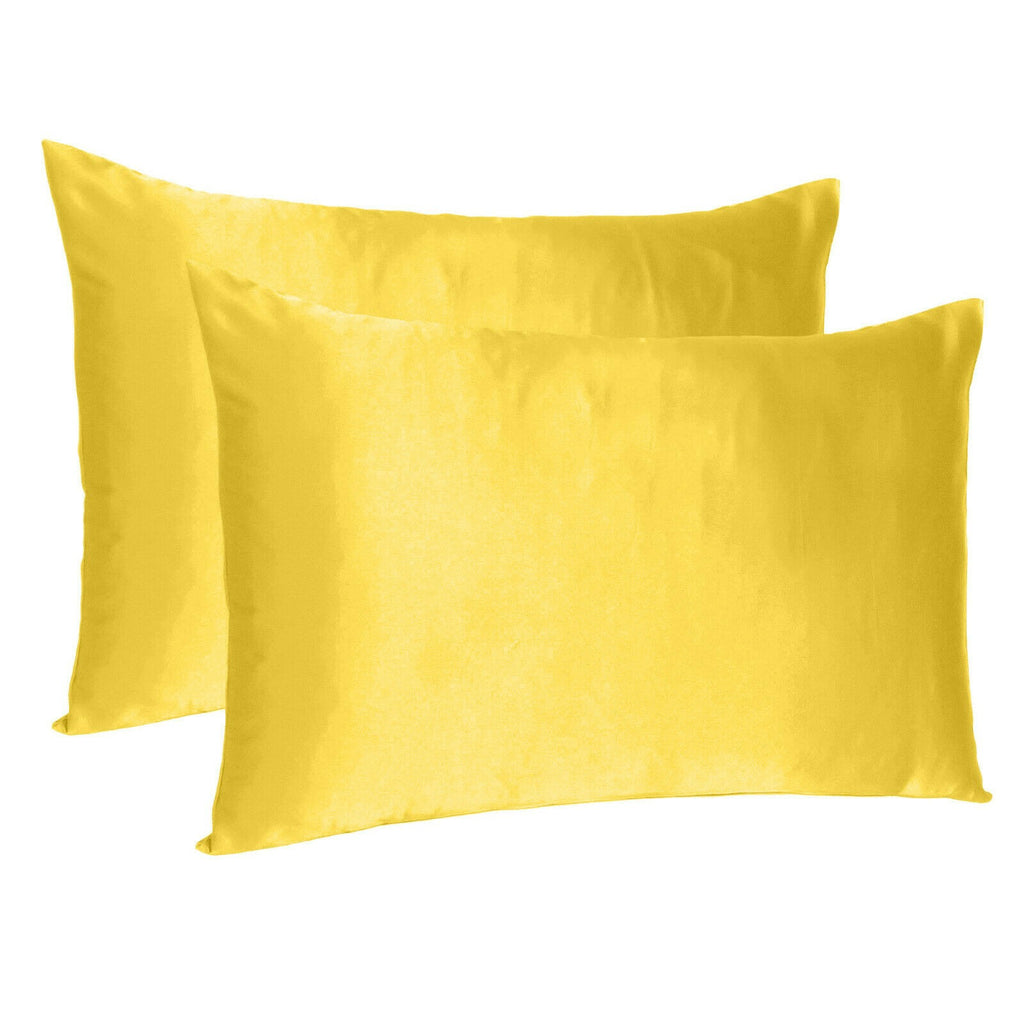 Lemon Dreamy Set Of 2 Silky Satin Standard Pillowcases - 99fab 