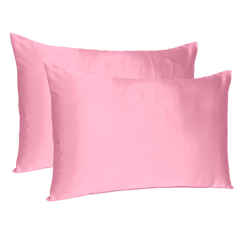 Pink Rose Dreamy Set Of 2 Silky Satin Standard Pillowcases - 99fab 