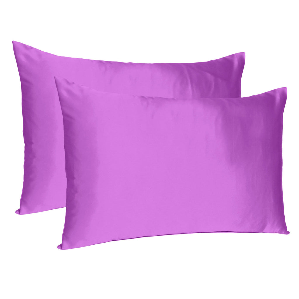 Purple Merlot Dreamy Set Of 2 Silky Satin Standard Pillowcases - 99fab 