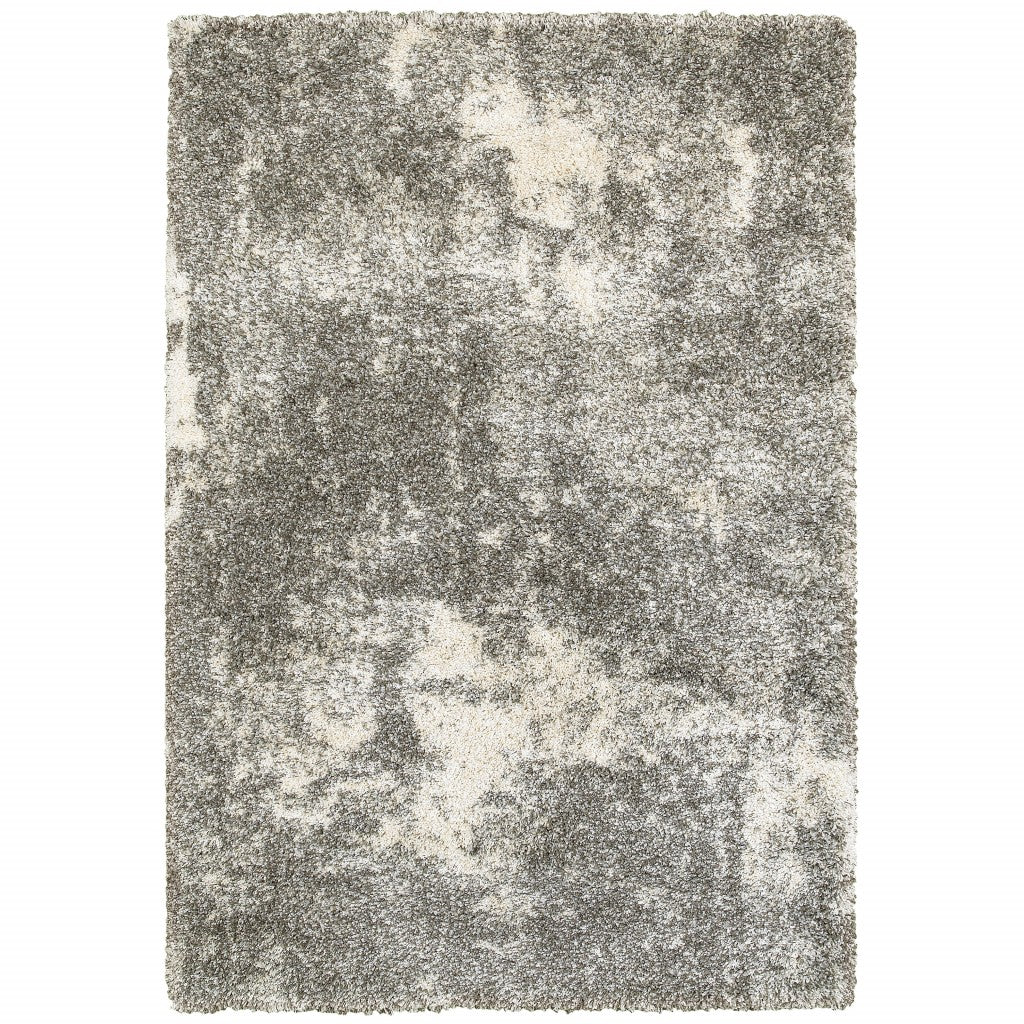 2’ X 3’ Gray And Ivory Distressed Abstract Scatter Rug - 99fab 