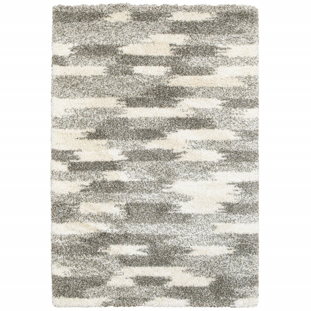 2’ X 3’ Gray And Ivory Geometric Pattern Scatter Rug - 99fab 