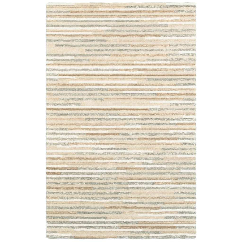 4’ X 6’ Beige And Gray Eclectic Linesarea Rug - 99fab 