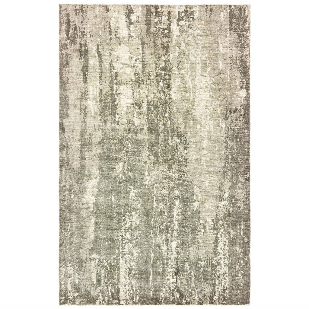 6’ X 9’ Gray And Ivory Abstract Splash Indoor Area Rug - 99fab 