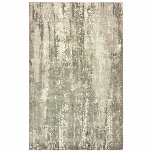 6’ X 9’ Gray And Ivory Abstract Splash Indoor Area Rug