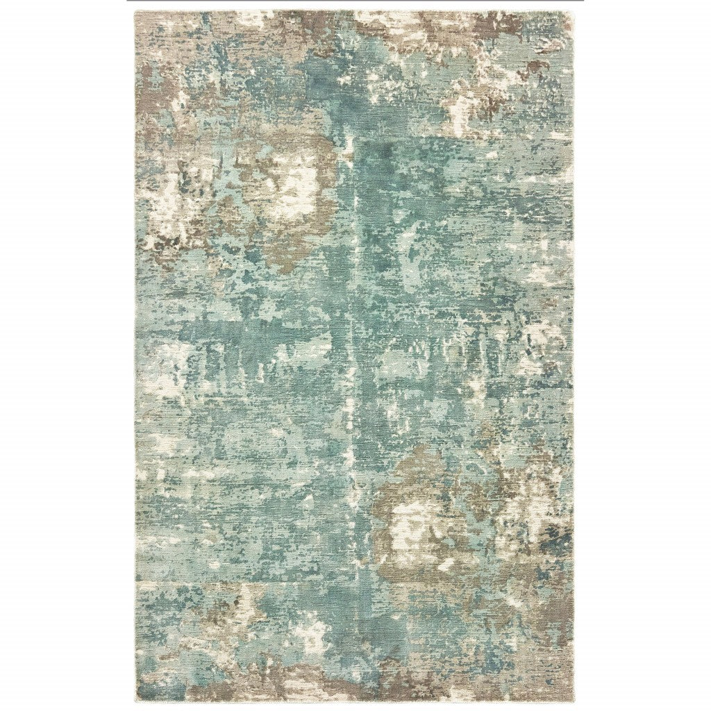 8’ X 10’ Blue And Gray Abstract Pattern Indoor Area Rug - 99fab 